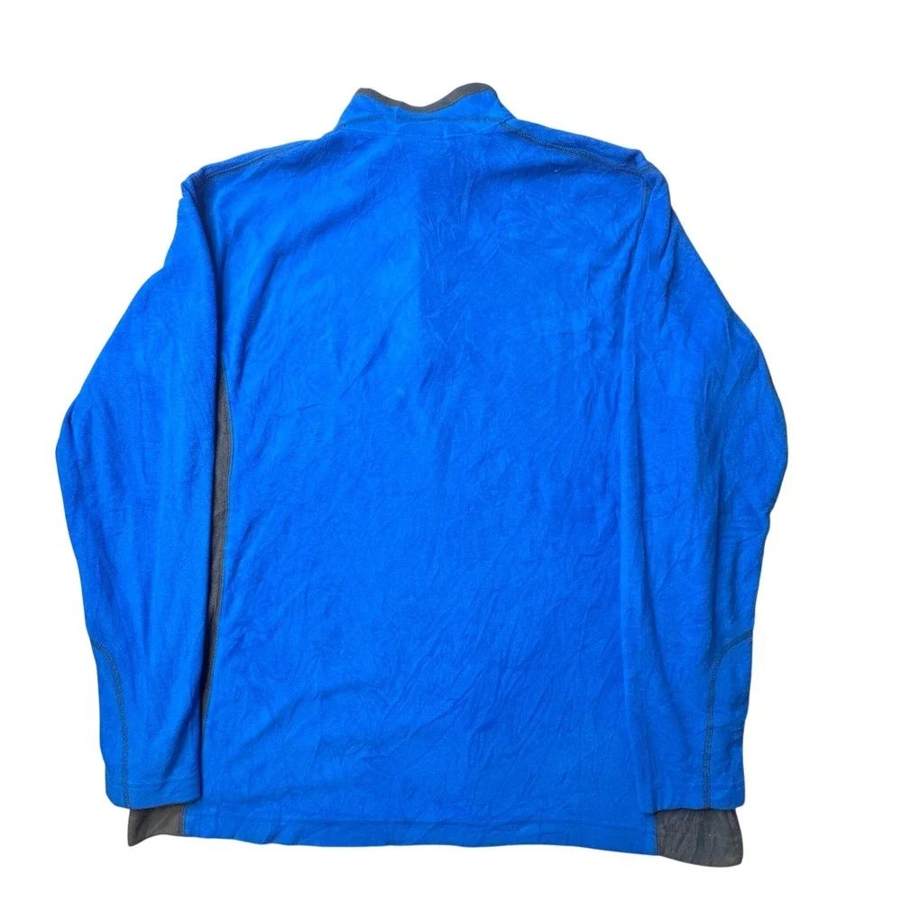 Columbia Fleece Pullover Mens L Blue 1/4 Zip Hiking Sweater Activewear Layer